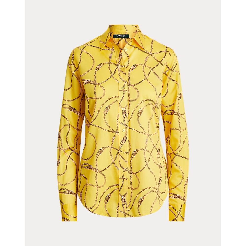 Lauren Ralph Lauren Jamelko Chain Print 100% Cotton Dandelion Field Yellow XXL
